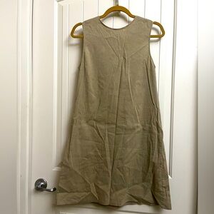 Theory Sand Linen Blend Sleeveless A-Line Mini Dress, size 4.